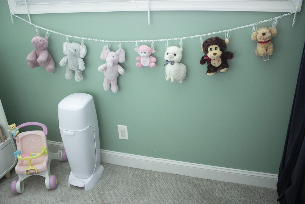 Stuffed Animals on a Clothespin Chain