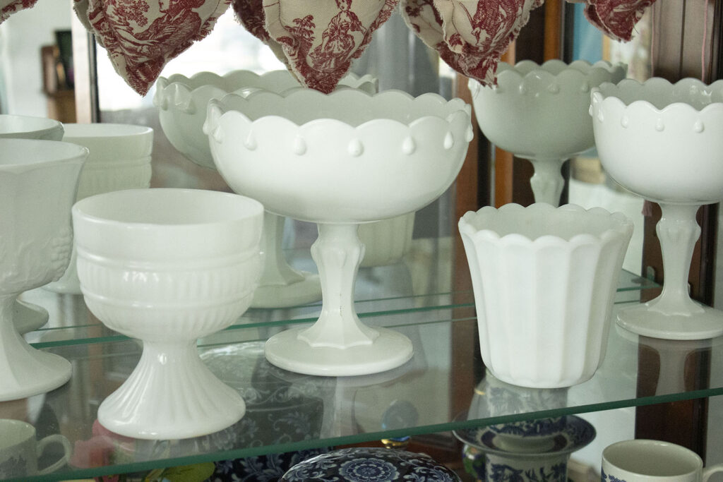 Things to Collect: White Footed Milk Glass Vases