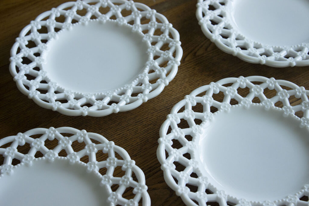 Things to Collect: White Milk Glass Plates With Lace Edges