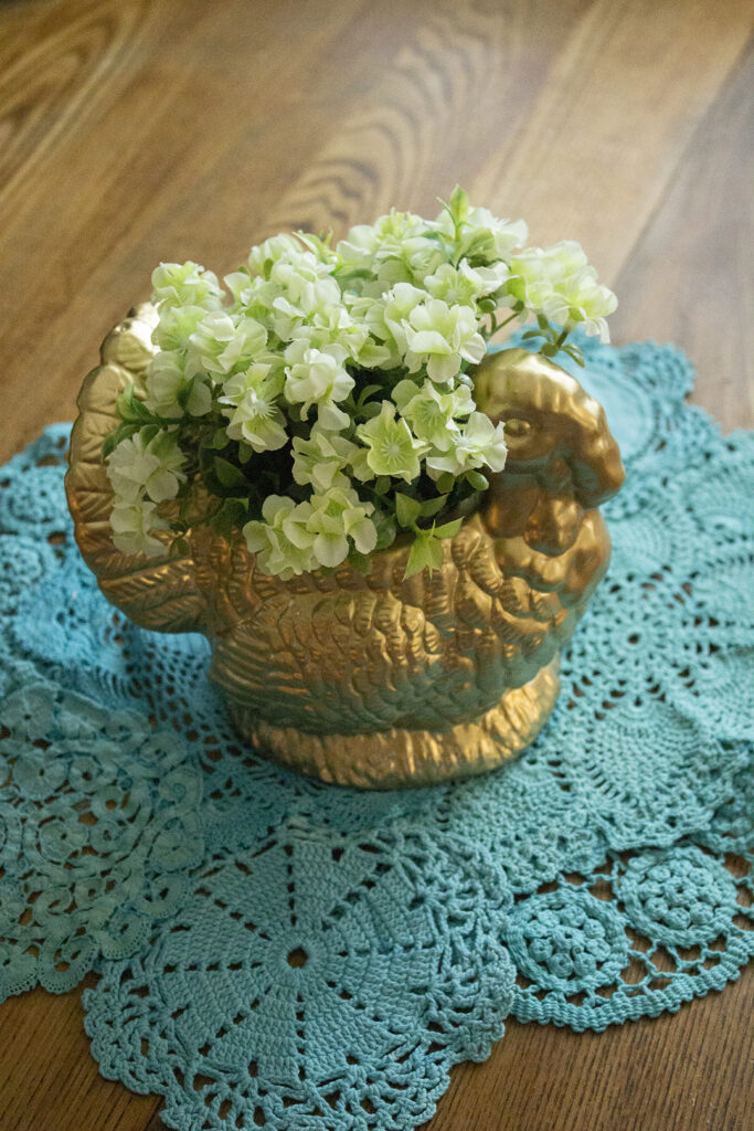 Brass Turkey Centerpiece