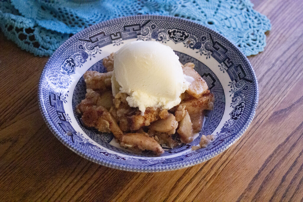 Homemade pear cobbler