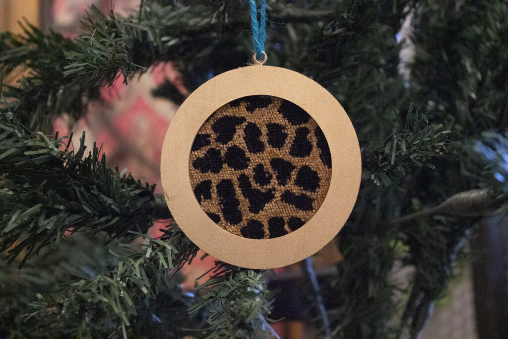 leopard print Christmas ornament