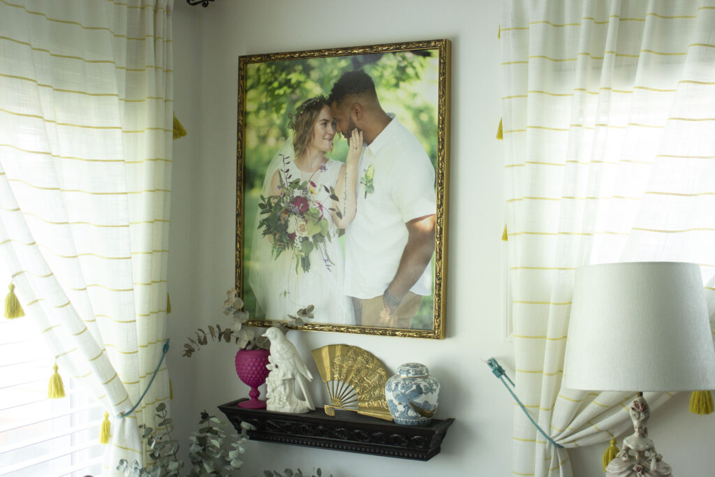 thrifty home décor hacks on a budget: framed canvas print