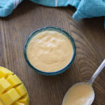 Mango Chipotle Mayo with cut mango and spoon