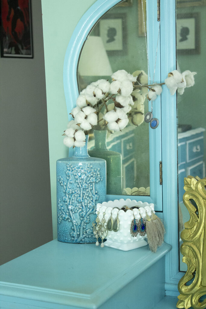 Blue Bud Vase on Vanity