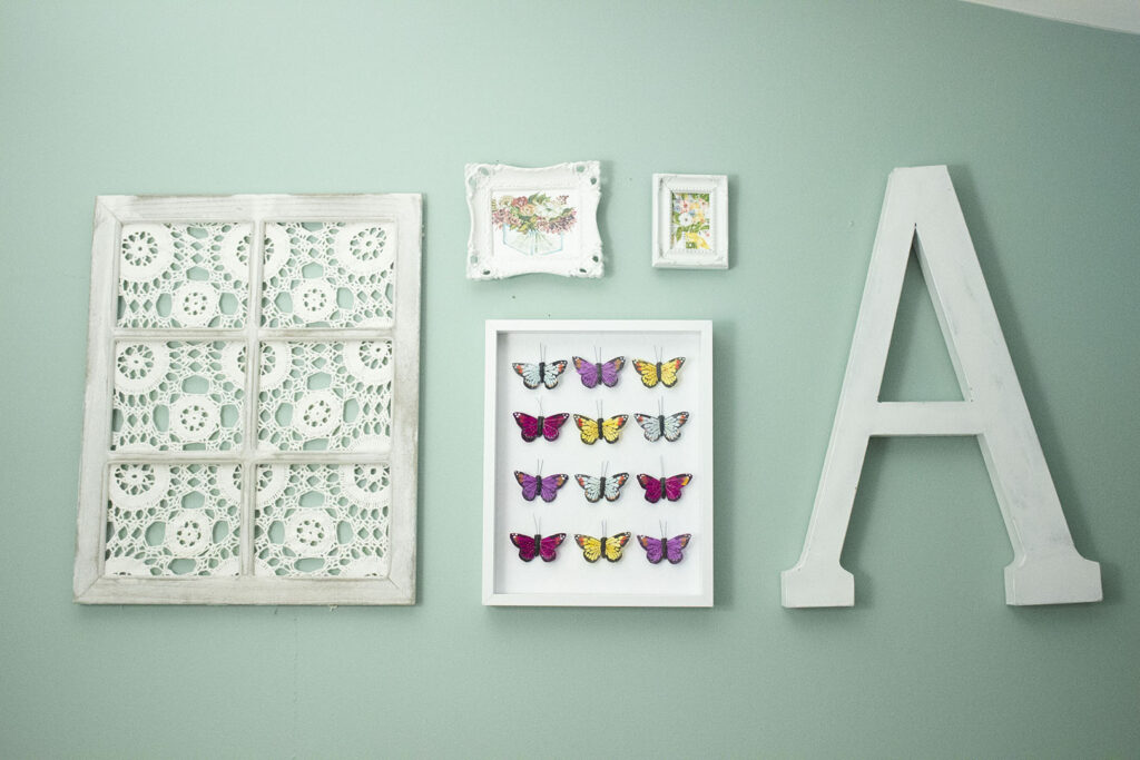 Gallery wall for little girl's room